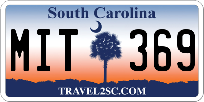 SC license plate MIT369