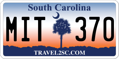SC license plate MIT370