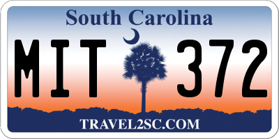 SC license plate MIT372