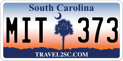 SC license plate MIT373