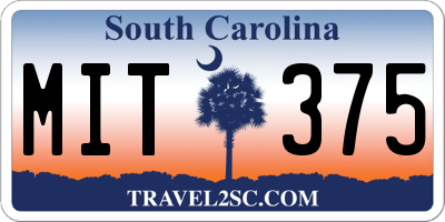 SC license plate MIT375