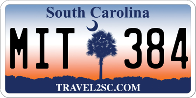 SC license plate MIT384