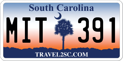 SC license plate MIT391