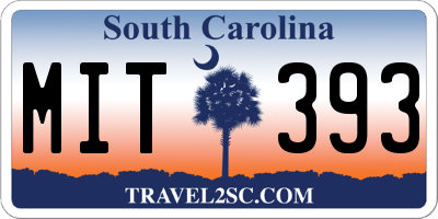 SC license plate MIT393
