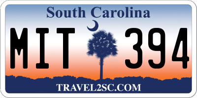 SC license plate MIT394