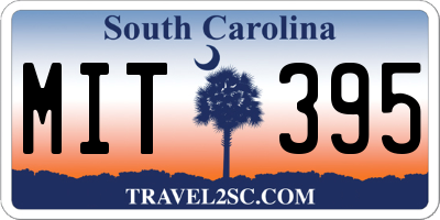 SC license plate MIT395