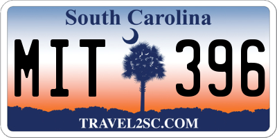 SC license plate MIT396
