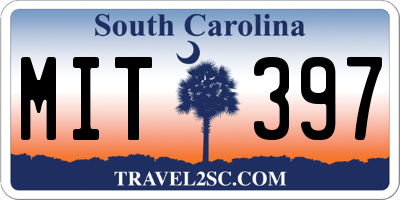 SC license plate MIT397