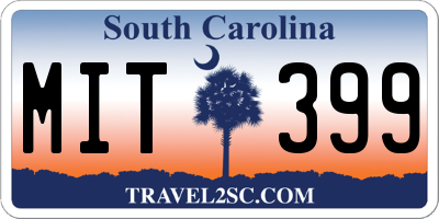 SC license plate MIT399