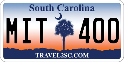SC license plate MIT400