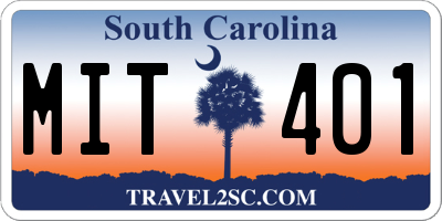SC license plate MIT401