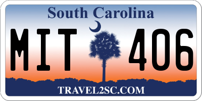 SC license plate MIT406