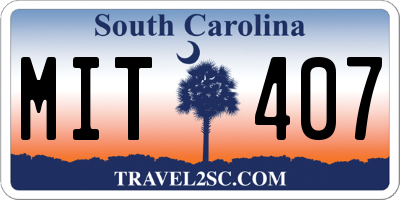 SC license plate MIT407
