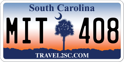 SC license plate MIT408