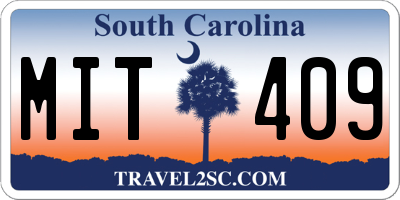 SC license plate MIT409