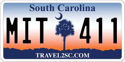SC license plate MIT411
