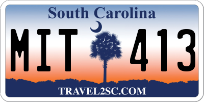 SC license plate MIT413