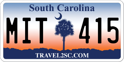 SC license plate MIT415