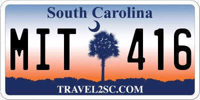 SC license plate MIT416