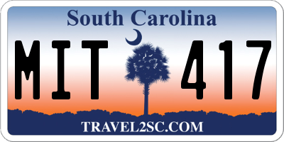 SC license plate MIT417