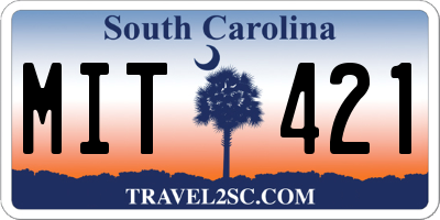 SC license plate MIT421