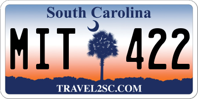 SC license plate MIT422