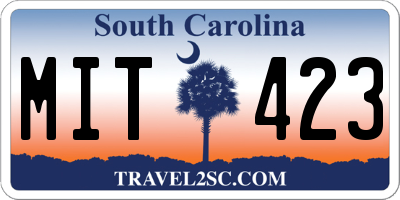 SC license plate MIT423