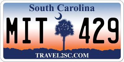 SC license plate MIT429