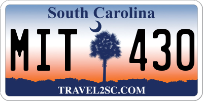 SC license plate MIT430