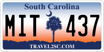 SC license plate MIT437