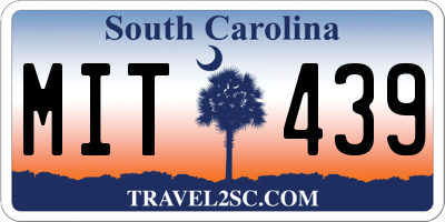 SC license plate MIT439