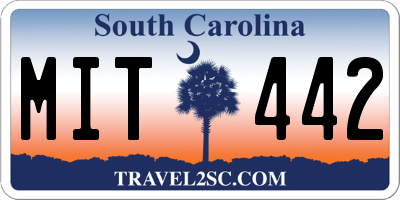 SC license plate MIT442