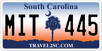 SC license plate MIT445