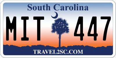 SC license plate MIT447