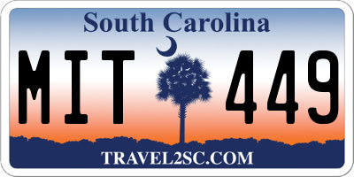 SC license plate MIT449