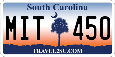 SC license plate MIT450
