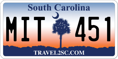 SC license plate MIT451