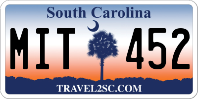 SC license plate MIT452