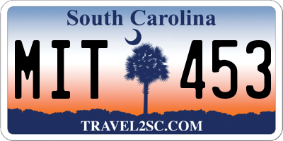 SC license plate MIT453