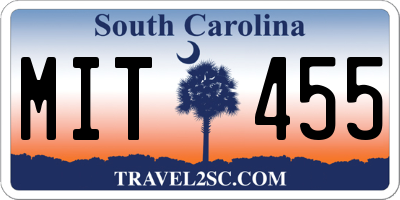 SC license plate MIT455