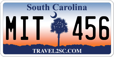 SC license plate MIT456