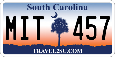 SC license plate MIT457
