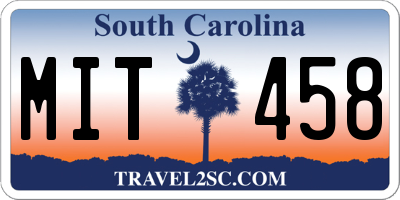SC license plate MIT458