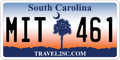 SC license plate MIT461