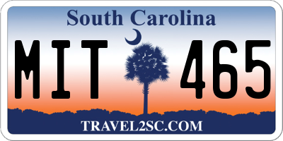 SC license plate MIT465