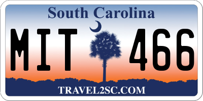 SC license plate MIT466