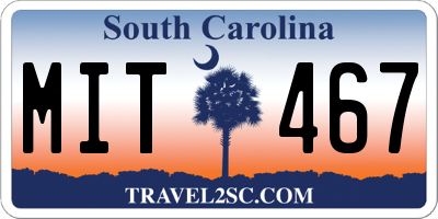 SC license plate MIT467