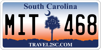 SC license plate MIT468