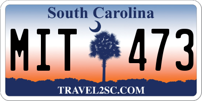 SC license plate MIT473