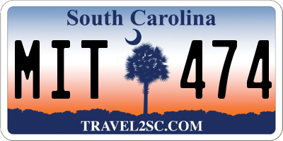 SC license plate MIT474